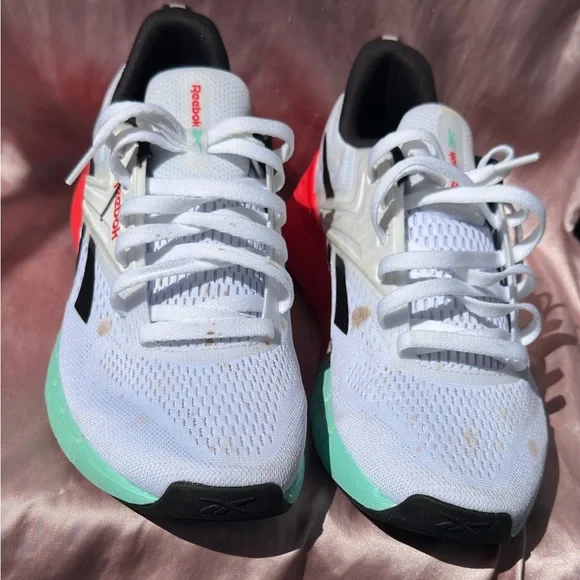 Reebok Nano Gym Training Shoes – Men 9.5 – White/Black/Red/Mint– Great Tread - Picture 3 of 5